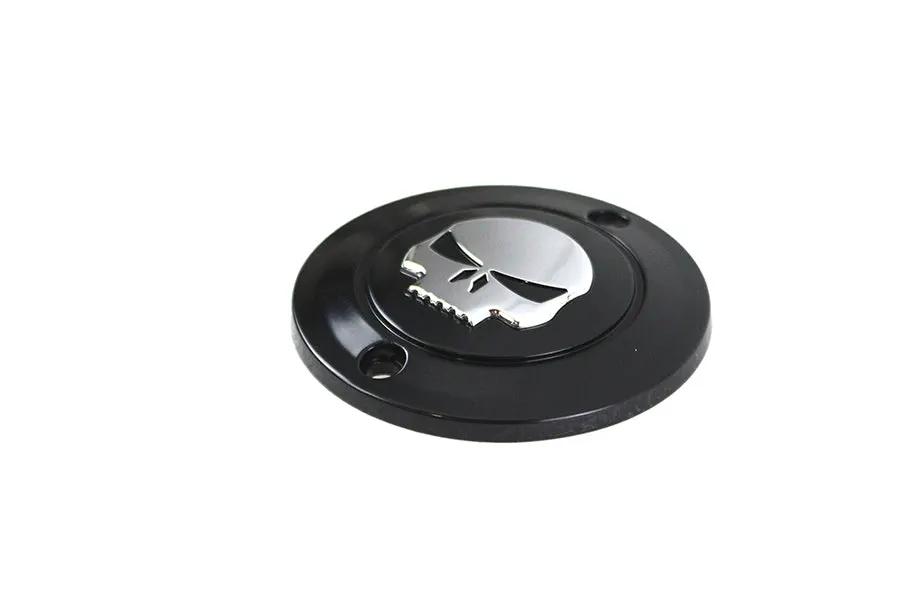 V-Twin Skull Ignition System Cover 2-Hole Black for Harley Davidson XL Models by V-Twin
