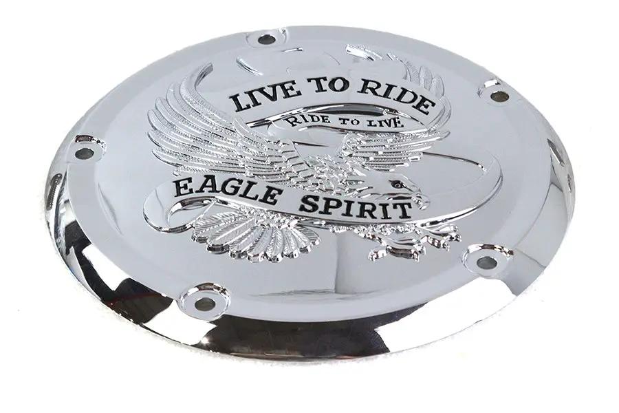 V-Twin Eagle Spirit Derby Cover Chrome for Harley Davidson FXST and FLST Models by V-Twin