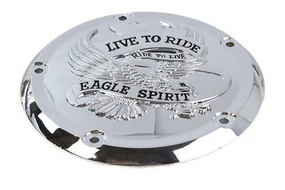 V-Twin Eagle Spirit Derby Cover Chrome for Harley Davidson FXST and FLST Models by V-Twin