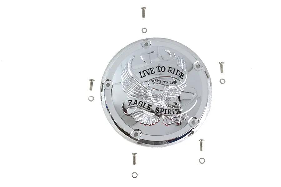 V-Twin Eagle Spirit Derby Cover Chrome for Harley Davidson FXST and FLST Models by V-Twin