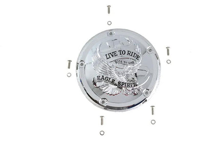 V-Twin Eagle Spirit Derby Cover Chrome for Harley Davidson FXST and FLST Models by V-Twin