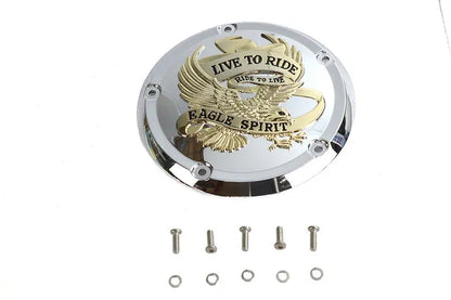V-Twin 78617G 5-Hole Derby Cover with Gold Inlay for Harley Davidson FXST by V-Twin
