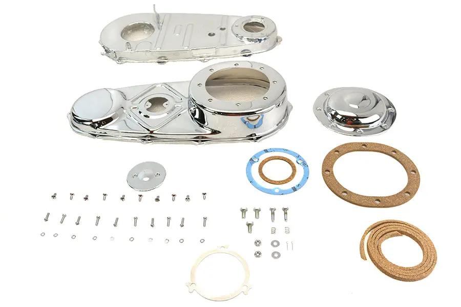 V-Twin Chrome Primary Cover Kit for Harley Davidson FL Models by V-Twin