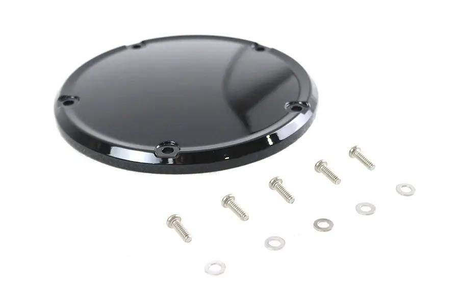 V-Twin M8 Gloss Black 5-Hole Smooth Derby Cover for Harley Davidson FXST by V-Twin