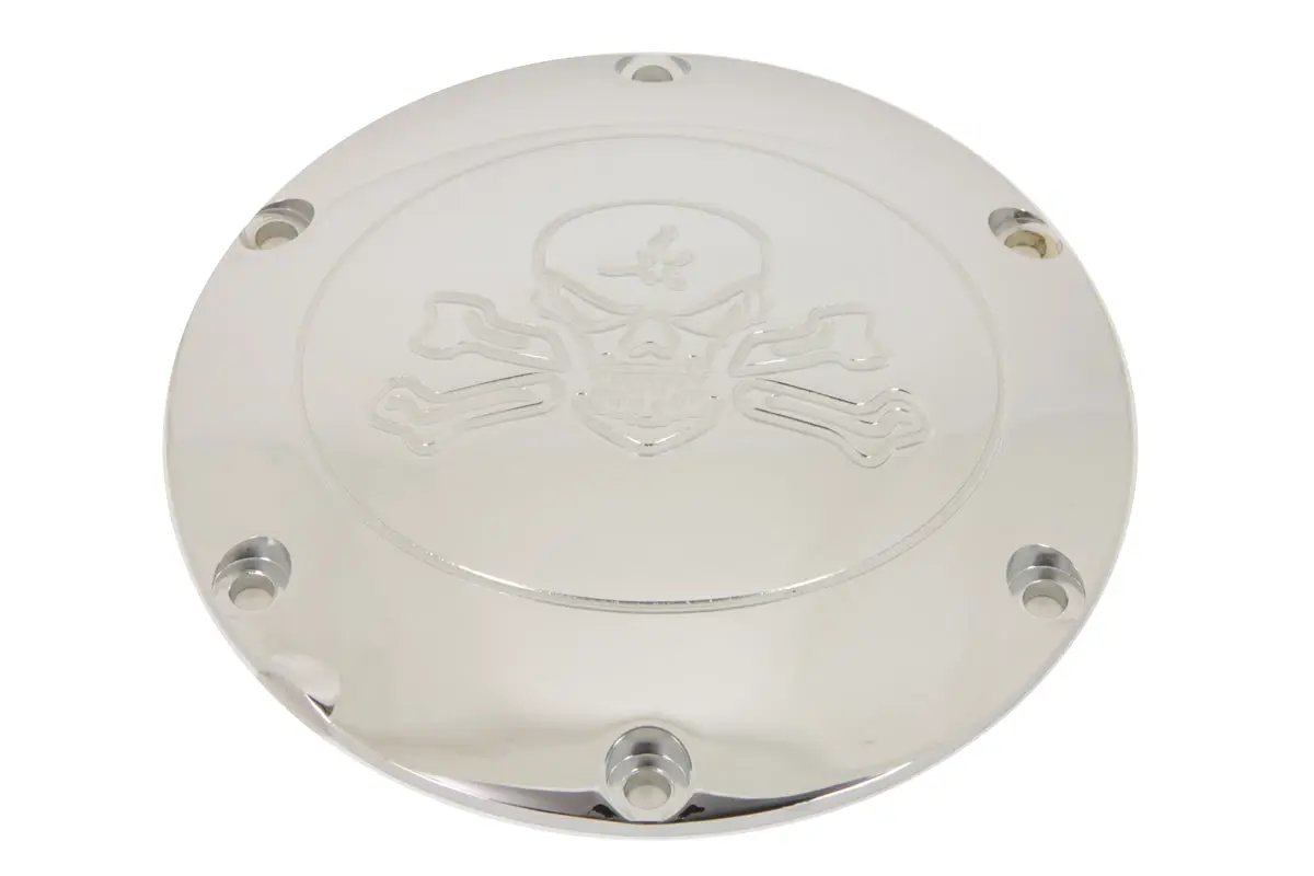 V-Twin Chrome Skull with Cross Bones Derby Cover for Harley Davidson XL (2004-2013) by V-Twin