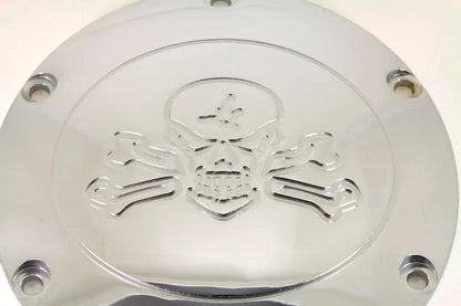 V-Twin Chrome Skull with Cross Bones Derby Cover for Harley Davidson XL (2004-2013) by V-Twin