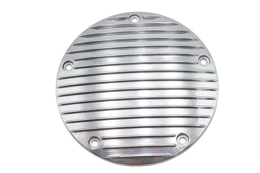 V-Twin 80 Inch Finned Derby Cover Chrome for Harley-Davidson - Part 71033P by V-Twin