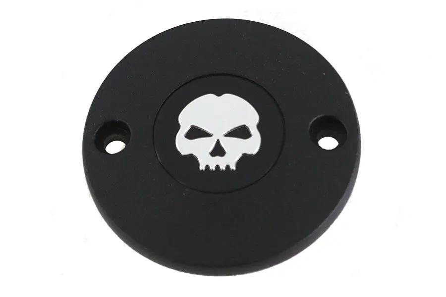 V-Twin M8 Ignition System Cover with Skull Design for Harley Davidson FLT and FXST Models by V-Twin