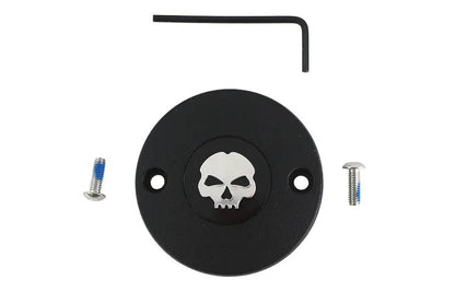 V-Twin M8 Ignition System Cover with Skull Design for Harley Davidson FLT and FXST Models by V-Twin