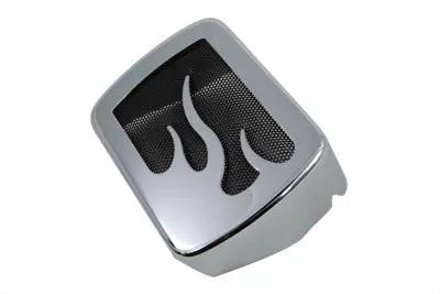 V-Twin Chrome Coil Cover with Flame Accent for Harley Davidson FXST (1984-1993) – Part 63098B3 by V-Twin