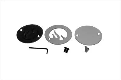 V-Twin Chrome Ignition System Cover with Flame Mesh Design for Harley Davidson XL (1971-1980) by V-Twin