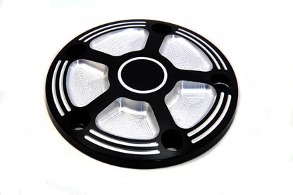 V-Twin Black Contrast 5-Hole Ignition Point Cover for Harley Davidson FX Models (Part #78096) by V-Twin