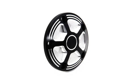 V-Twin Black Contrast 5-Hole Ignition Point Cover for Harley Davidson FX Models (Part #78096) by V-Twin