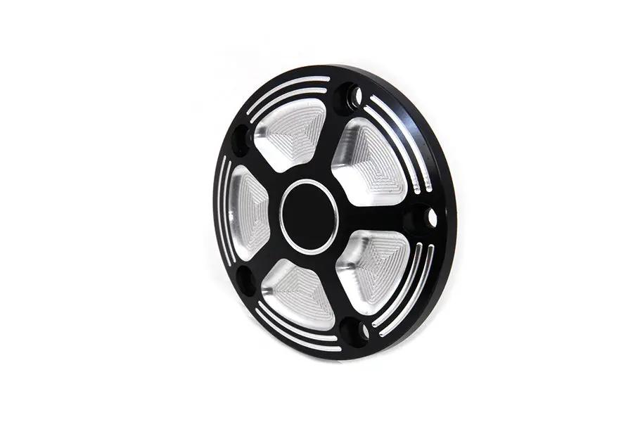 V-Twin Black Contrast 5-Hole Ignition Point Cover for Harley Davidson FX Models (Part #78096) by V-Twin