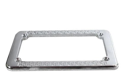 V-Twin Chrome Maltese Cross License Plate Frame - 4 inch x 7.5 inch by V-Twin
