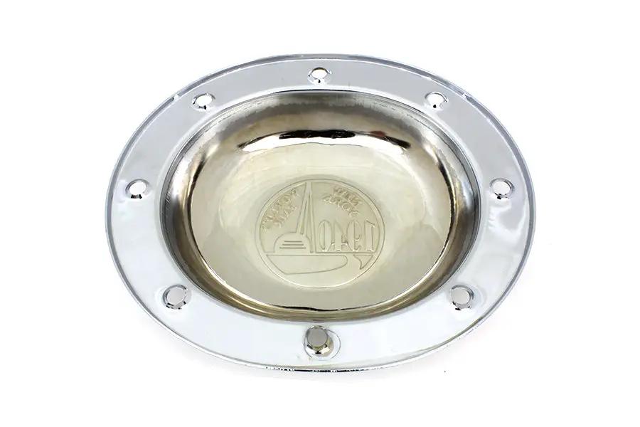 V-Twin Chrome Derby Cover with 1940 World's Fair Logo for Harley Davidson EL & FL Models - Part #14012D by V-Twin