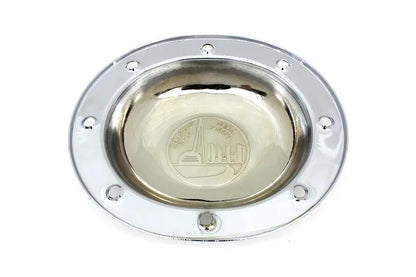 V-Twin Chrome Derby Cover with 1940 World's Fair Logo for Harley Davidson EL & FL Models - Part #14012D by V-Twin