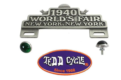V-Twin World's Fair License Plate Topper Kit - 2-3/4 Inch Aluminum Plate Accessory by V-Twin