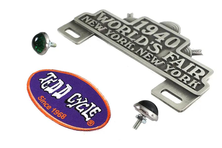V-Twin World's Fair License Plate Topper Kit - 2-3/4 Inch Aluminum Plate Accessory by V-Twin