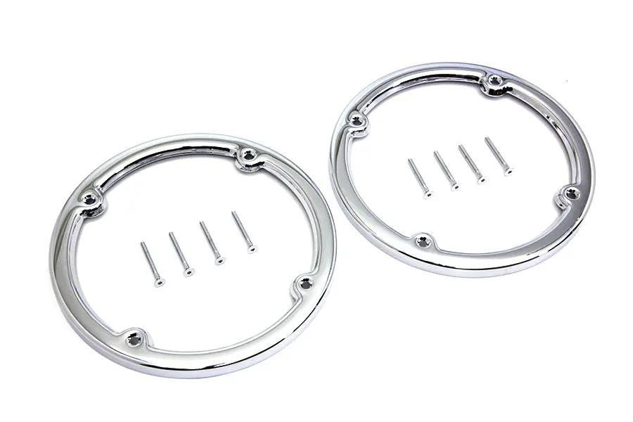 V-Twin Chrome Rear Tour-Pak Speaker Trim Set for Harley Davidson FLHTCU (1998-2007) by V-Twin