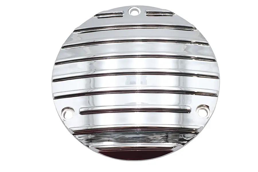 V-Twin Part 71033 Finned Derby Cover Chrome for Harley Davidson Motorcycles by V-Twin