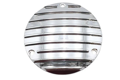 V-Twin Part 71033 Finned Derby Cover Chrome for Harley Davidson Motorcycles by V-Twin