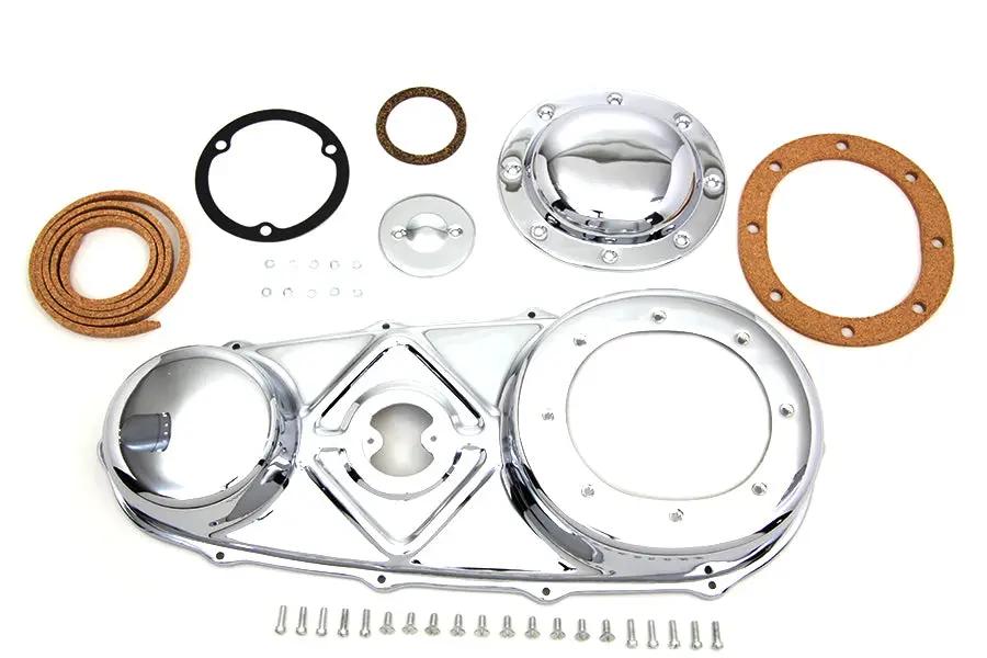 V-Twin Chrome Outer Primary Cover Kit for Harley Davidson FL Models by V-Twin