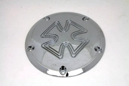 V-Twin Iron Cross Derby Cover Chrome Billet for Harley Davidson FXST (1999-2008) by V-Twin