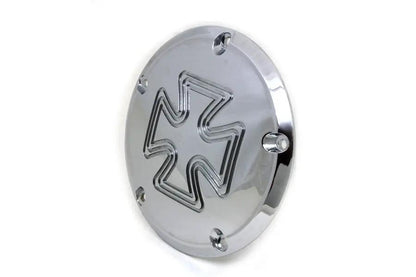 V-Twin Iron Cross Derby Cover Chrome Billet for Harley Davidson FXST (1999-2008) by V-Twin