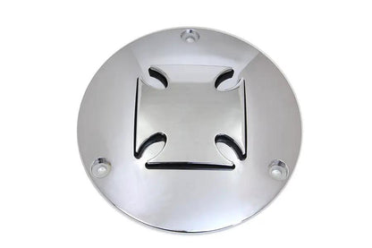 V-Twin Iron Cross Raised Primary Derby Cover Chrome Billet for Harley Davidson FL (1970-1979) by V-Twin