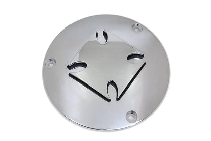V-Twin Iron Cross Raised Primary Derby Cover Chrome Billet for Harley Davidson FL (1970-1979) by V-Twin