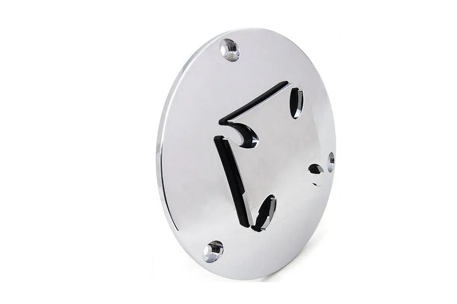 V-Twin Iron Cross Raised Primary Derby Cover Chrome Billet for Harley Davidson FL (1970-1979) by V-Twin