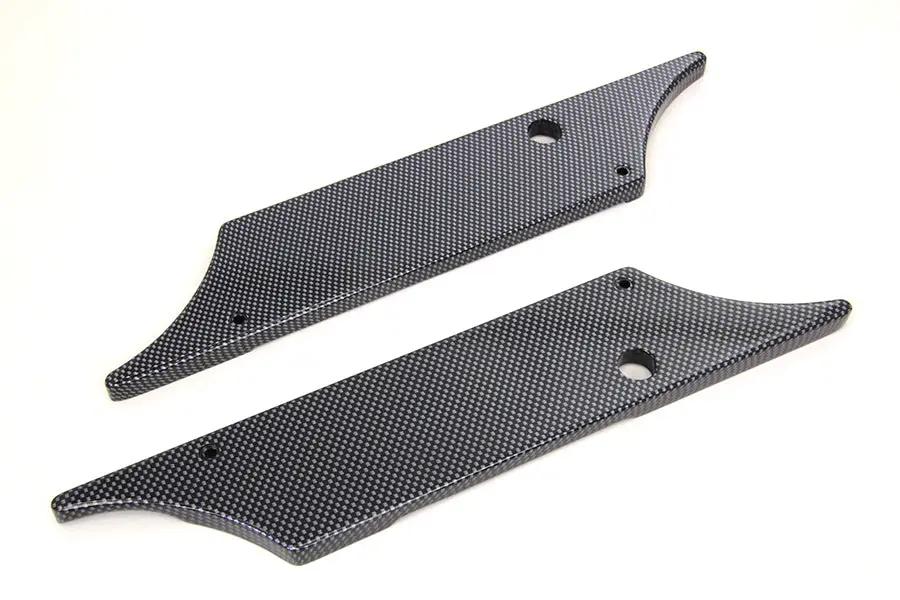 V-Twin Wyatt Gatling Saddlebag Face Plate for Harley Davidson FLT - Black Aluminum with Carbon Fiber Look by V-Twin