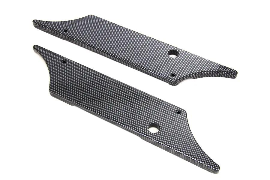 V-Twin Wyatt Gatling Saddlebag Face Plate for Harley Davidson FLT - Black Aluminum with Carbon Fiber Look by V-Twin