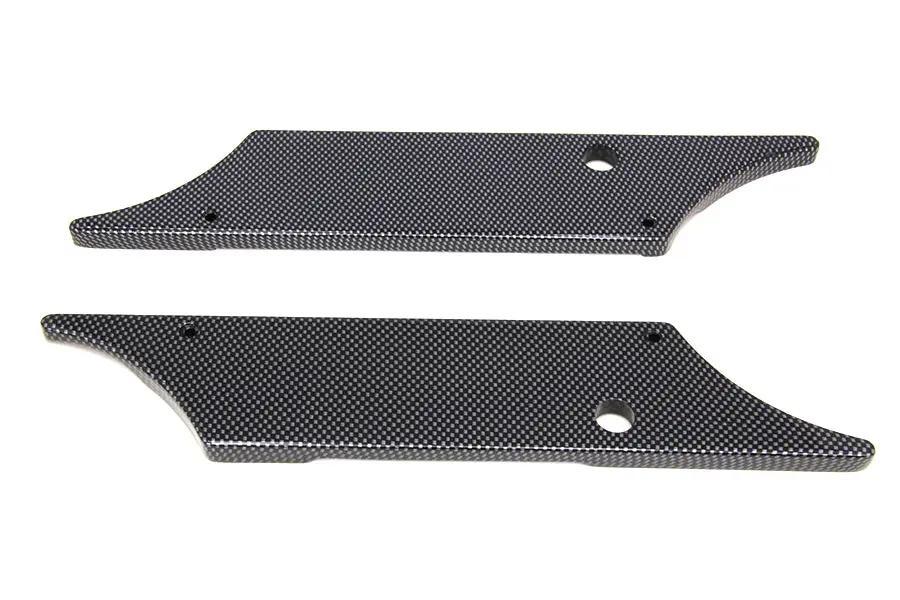 V-Twin Wyatt Gatling Saddlebag Face Plate for Harley Davidson FLT - Black Aluminum with Carbon Fiber Look by V-Twin