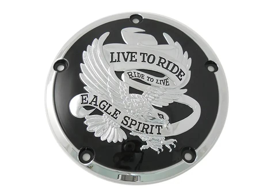 V-Twin Eagle Spirit Derby Cover Black for Harley Davidson FXST (1999-2008) by V-Twin