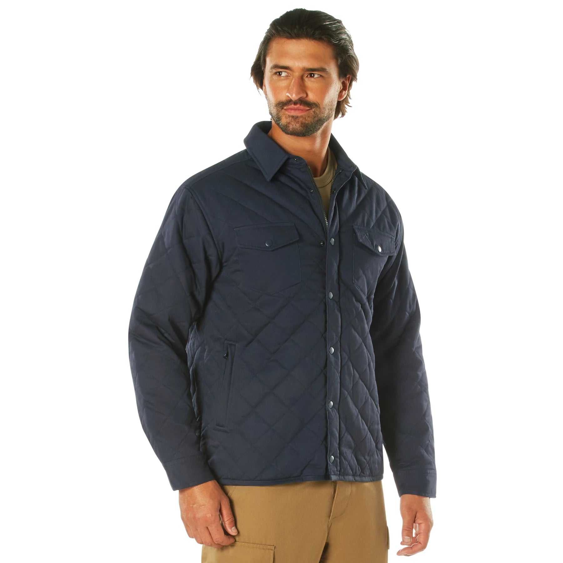 Rothco Diamond Quilted Cotton Jacket in Midnight Navy Blue, Size 3XL