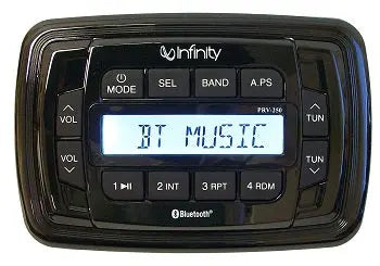 Infinity Audio PRV250 Bluetooth Marine Stereo Receiver with Waterproof Face and USB Charging