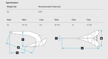 Lewmar 35LB DTX Anchor