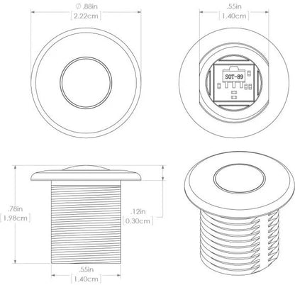 Lumitec Newt Courtesy/Accent Blue LED Light Clear Finish 12v