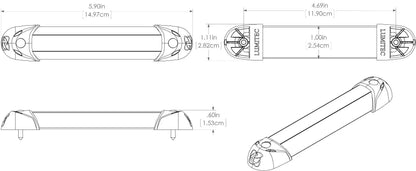 Lumitec 6in Mini RAIL2 Spectrum 10-30vDC Brushed Housing