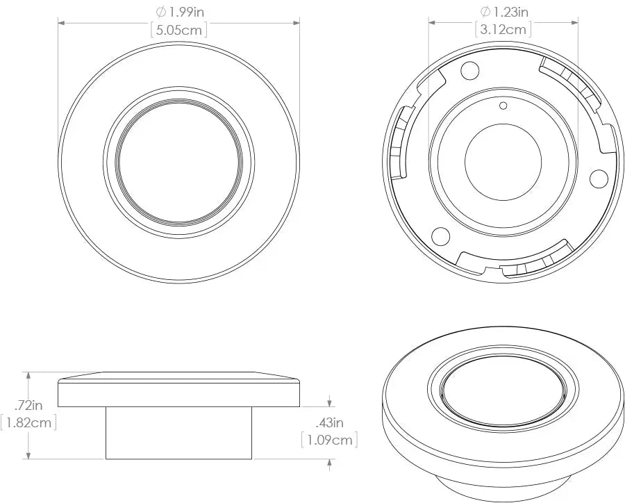 Lumitec Orbit Down Light W/B/R LED Brushed Finish