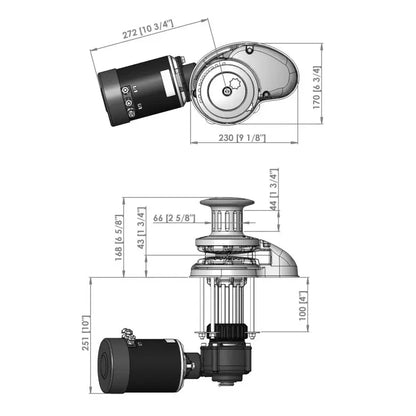 Maxwell RC10-10  Vertical 12v Windlass with Capstan for 3/8in Chain & 5/8in Line