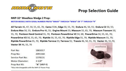 Minn Kota MKP-32 2091160 Prop Weedless Wedge 2