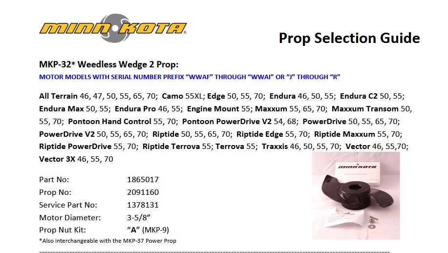 Minn Kota MKP-32 2091160 Prop Weedless Wedge 2