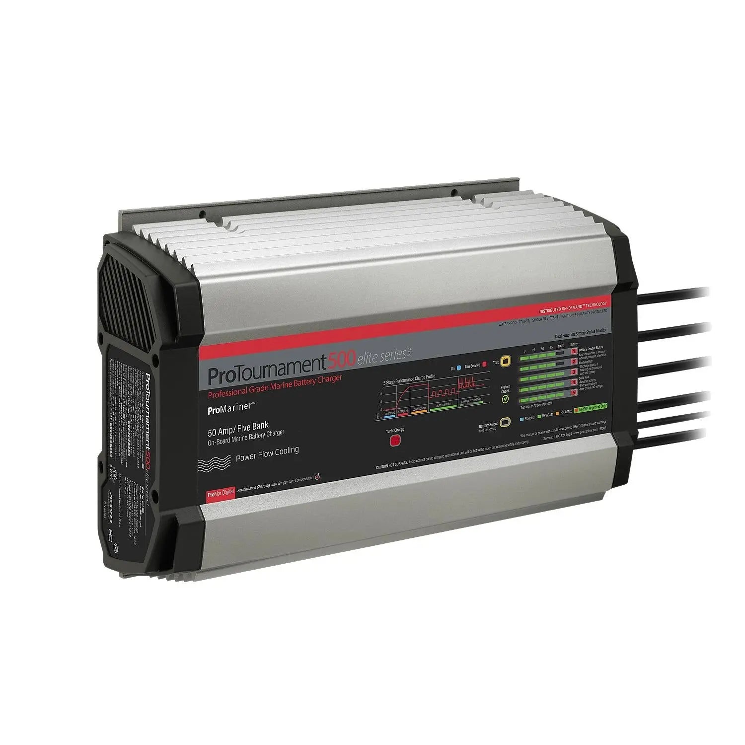 ProMariner ProTournament Elite 3 Series 500 5-Bank Battery Charger - 12/24/36/48V, 50 Amp