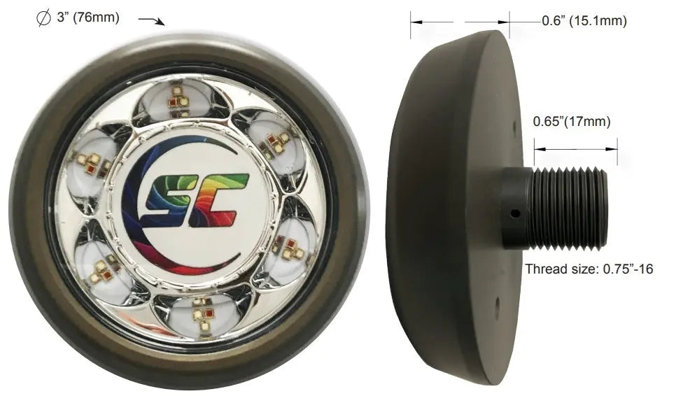 Shadow Caster SC3 Underwater LED Light RGB 12v Aluminum Thru-Hull