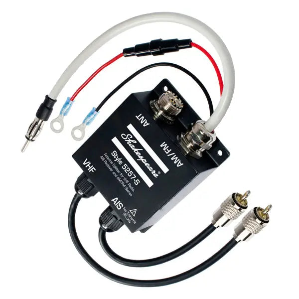 Shakespeare 5257-S Splitter for VHF, AIS Receive Only, and AM/FM Radio with Single Antenna