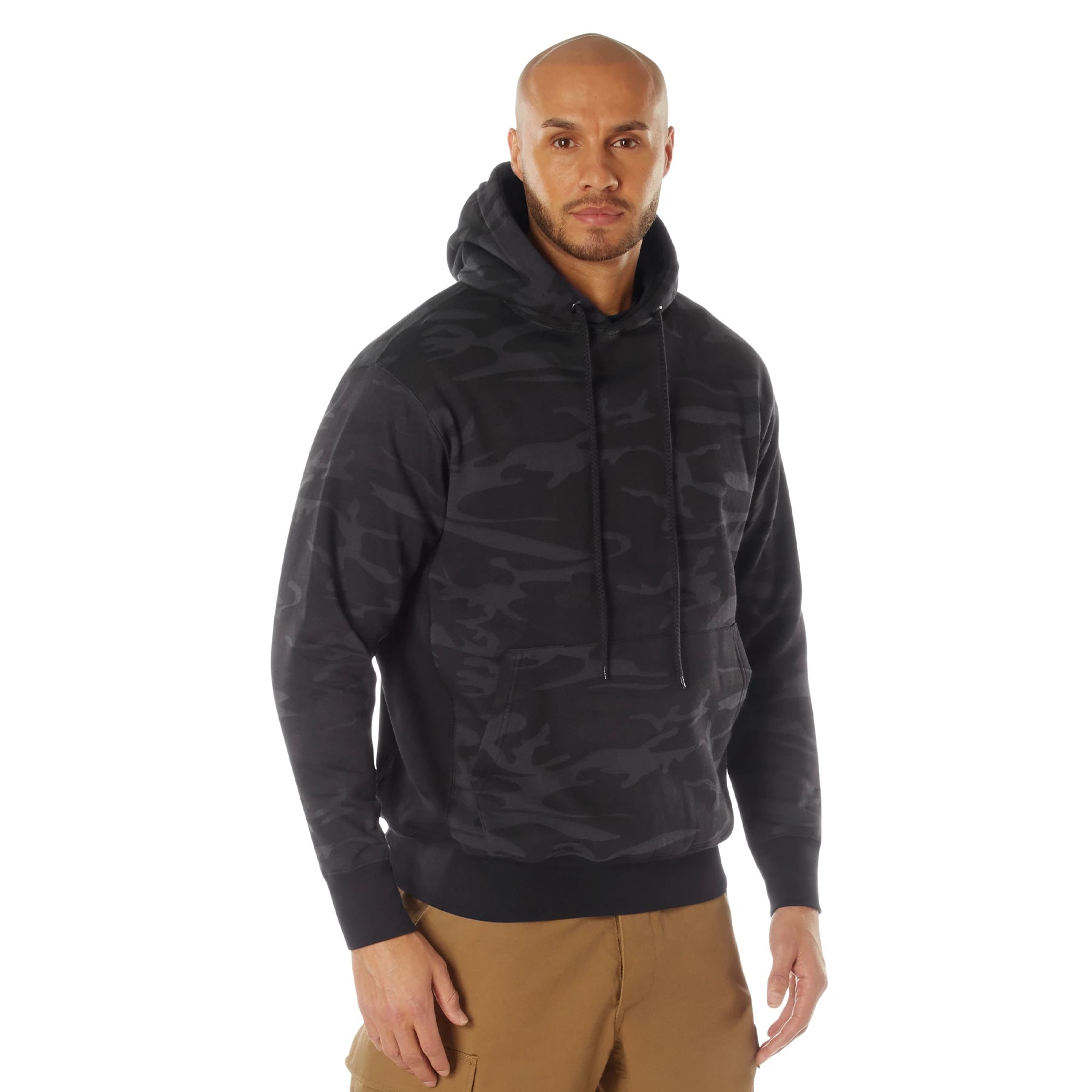 Rothco Every Day Pullover Hoodie in Midnight Black Camo Size 2XL