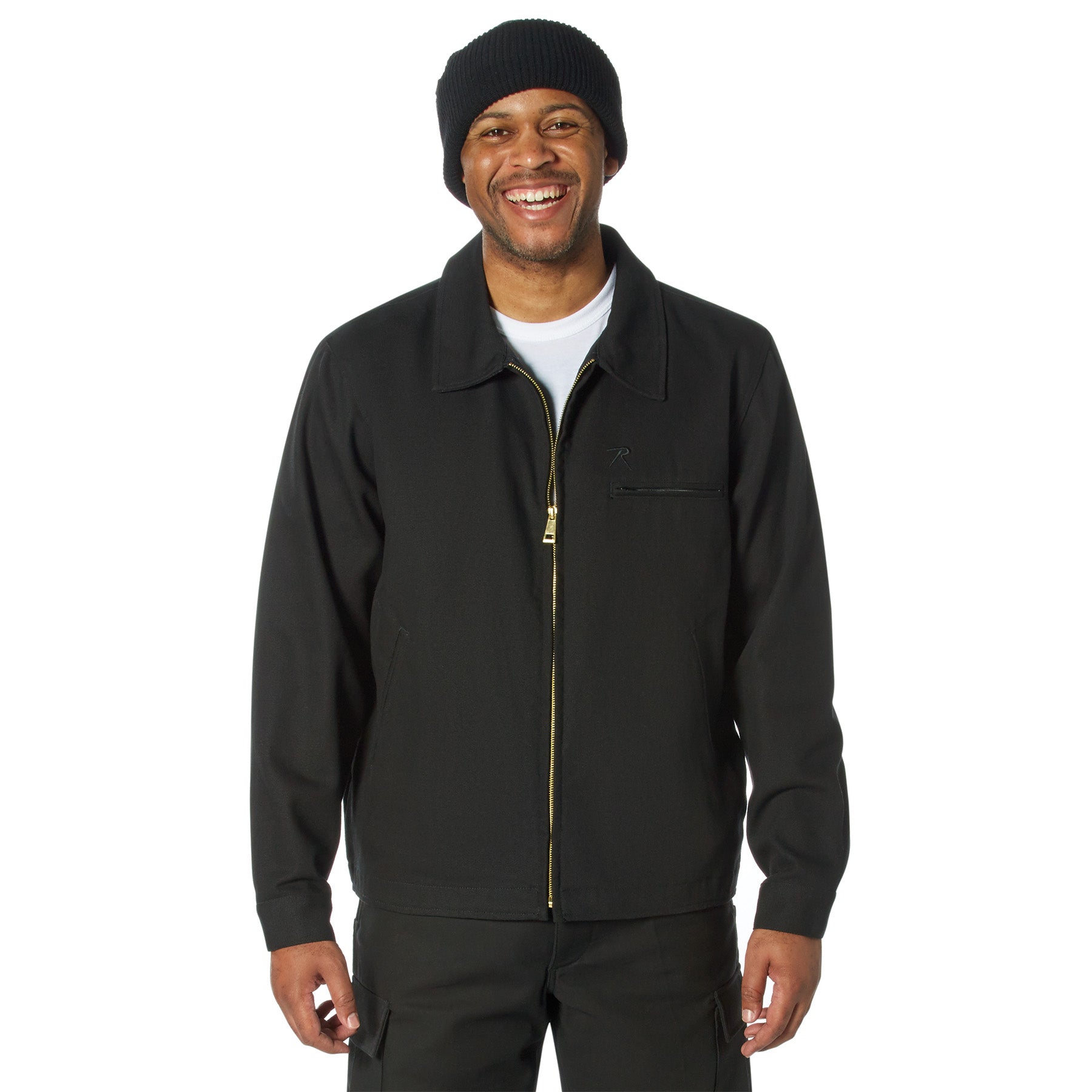 Rothco Lightweight Canvas Work Jacket Black Size Small – Durable Utility Workwear